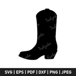 Cowboy Boot Svg, Cowboy Boot Png, Cowboy Boot Clipart, Western Cowboy Boot Dxf, Cut File, Rustic Rodeo Design for Cricut & Sublimation