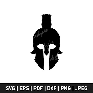 Gladiator Helmet SVG, Roman Warrior Helmet Silhouette, Spartan Helmet Cut File, Ancient Armor SVG, Battle Helmet Vector, Digital Download