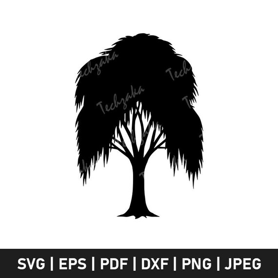 Willow Tree SVG, Willow Tree Silhouette, Nature Clipart, Willow