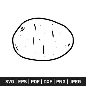 Potato Outline SVG | Cute Potato Clipart | Kawaii Vegetable SVG | Food Line Art | Cartoon Potato Cut File | Kitchen Decor Digital Design