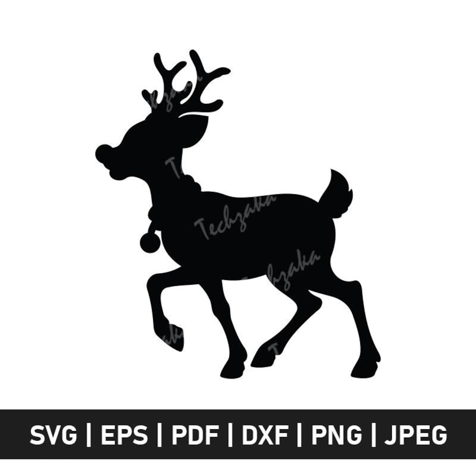 Distressed Rudolph Svg Rudolph Svg File, Rudolph Silhouette, Rudolph Png, Christmas Svg ...