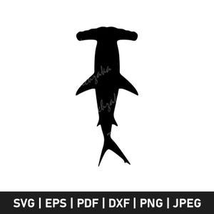 Tiburón martillo SVG, silueta de tiburón, clipart de tiburón PNG, archivo de corte de depredador oceánico, SVG de vida marina para Cricut, vector de animal marino, SVG de buceo