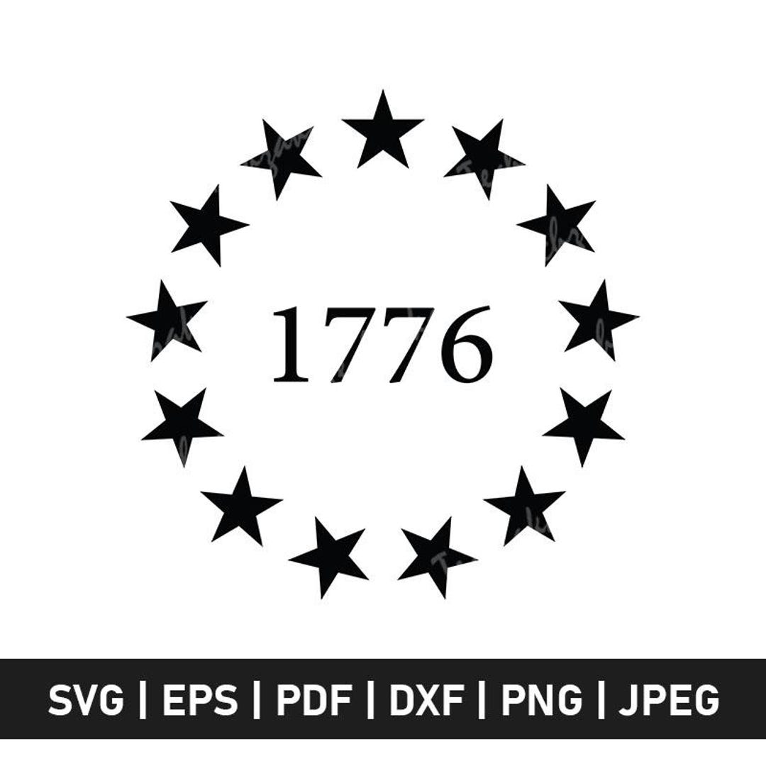 13 Stars 1776 Svg, Betsy Ross Flag Svg, Silhouette, Png, Cricut