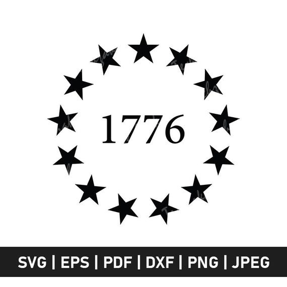 13 Stars 1776 Svg, Betsy Ross Flag Svg, Silhouette, Png, Cricut