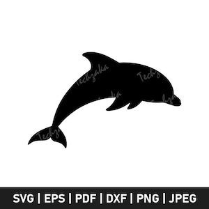 Jumping Dolphin Svg, Dolphin Silhouette, Dolphin Clipart, Ocean Sea Animal Cricut File, Marine Wildlife,Dolphin Png Dxf Eps,Digital Download