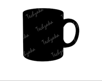 SVG-bestand koffiemok, koffiekopje silhouet, koffiemok clipart, koffie png, theekop gesneden bestand, drankje vector, Cricut bestandsontwerp