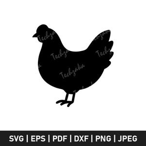 Cartoon Hen Svg | Hen Silhouette | Silhouette Png Dxf Eps | Cute Chicken Clipart | Farm Animal Cut File for Cricut, Sublimation & Kids Craft