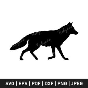Coyote Svg File, Coyote Silhouette, Coyote Clipart, Wild Animal Coyote Cricut File for T-Shirts, Decals, Sublimation, Laser Cut