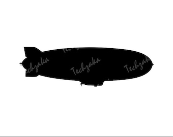 Zeppelin Svg Cut File | Sterowiec Wektor Clipart | Steampunk Dirigible Silhouette Cricut & Silhouette | Pobieranie Cyfrowe Png Dxf Eps