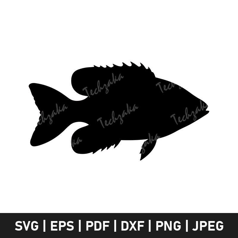 Bluegill SVG, Fish SVG, Fishing SVG, Panfish Svg, Crappie Svg, Fishing Clipart, Fish Silhouette Svg, Digital Cut File for Cricut Sublimation