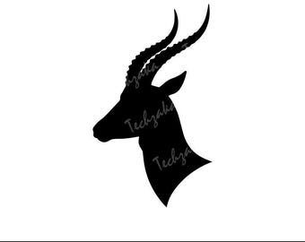 Gazelle Head Svg, Gazelle Silhouette, Gazelle Clipart Png, Gazelle Head Vector, African Wildlife Svg Cut File for Cricut, Digital Download