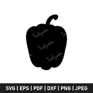 Bell Pepper Svg, Bell Pepper Silhouette, Vegetable Clipart Png, Bell Pepper Cut File, Kitchen Garden Svg, Farm Fresh Svg, Cricut Cut File