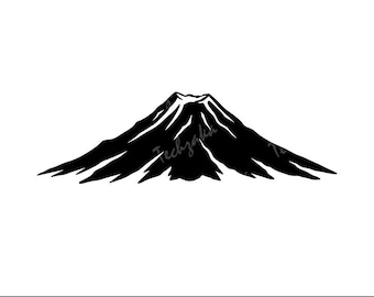 SVG-bestand vulkaan, vulkaan silhouet, vulkaan clipart, vulkaan png, uitbarsting gesneden bestand, berg vector, Cricut en silhouet ontwerp