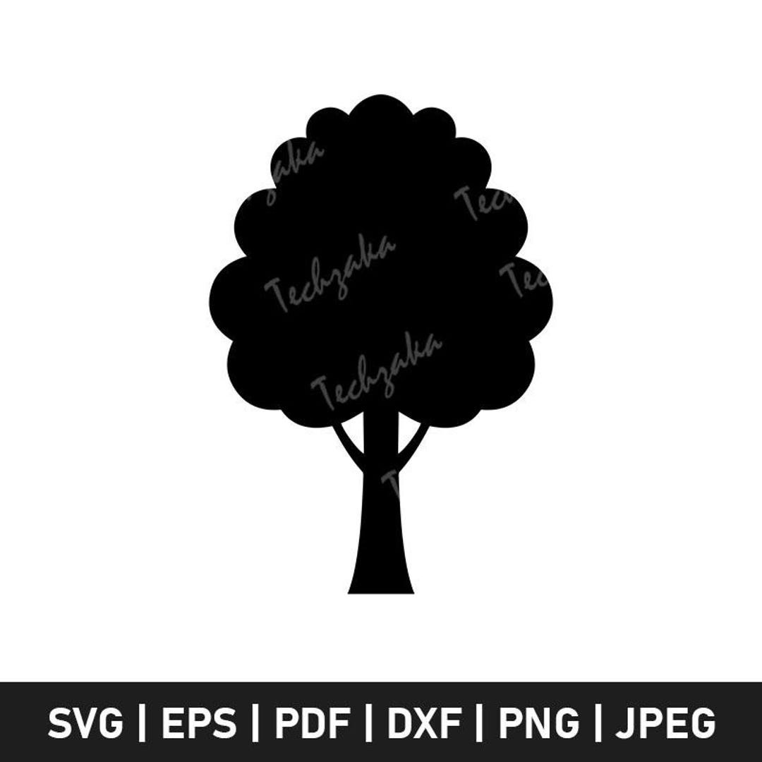 Simple Tree SVG File, Tree Silhouette, Nature Clipart, Forest Tree PNG ...