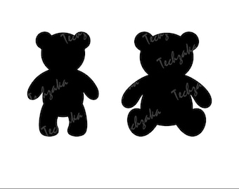 Teddy Bear SVG File | Teddy Bear Silhouette | Teddy Bear PNG | Cute Bear Clipart | Woodland Animal Cricut File | Nursery Bear SVG Download