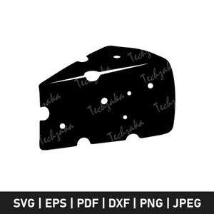 Cheese Svg File, Cheese Silhouette, Cheese Png, Cheese Clipart, Funny Food Svg for Cricut, Digital Cheese Wedge Cut File Download