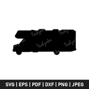 Rv Svg, Camper Van Silhouette, Motorhome Clipart, Camping Rv Png, Travel Trailer Cut File, Caravan Cricut Design, Digital Download