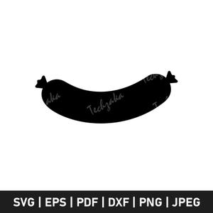 Sausage SVG, Grilled Sausage Clipart, Sausage Silhouette Cut File for Cricut and Sublimation, BBQ Hot Dog Sausage PNG, Instant Download