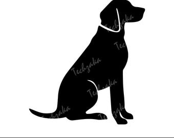 Sitting Labrador Retriever SVG | Cute Lab Dog Silhouette | Pet Cricut Cut File | Labrador DXF, PNG, Vector Clipart
