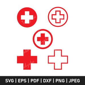Medical Cross Svg Bundle | Red Cross Svg | First Aid Svg | Nurse Svg | Emergency Symbol | Hospital Cross Svg | Paramedic Svg | Vector, Png