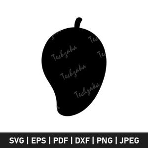 Mango Svg File, Mango Silhouette, Mango Png, Mango Clipart, Tropical Fruit Svg for Cricut, Mango Digital Download, Cute Fruit Clip Art