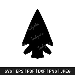 Arrowhead Svg File, Arrowhead Silhouette, Arrowhead Png, Tribal Spearhead Clipart for Cricut and Laser Cut, Hunting Design, Digital Download