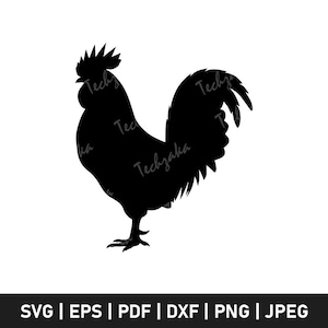 Hahn SVG, Hahn Silhouette, Hahn PNG, Bauernhof Tier Hahn Clipart, Huhn SVG, Barnyard Vektor, Cricut Cut Datei, digitaler Download