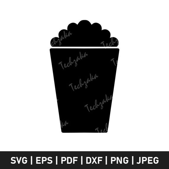Popcorn Box Svg, Popcorn Silhouette, Popcorn Cut File, Popcorn