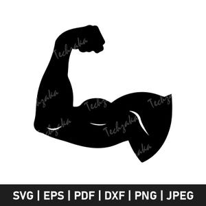 Flexing Arm Svg | Strong Arm Svg | Muscle Arm Png | Arm Wrestling Clipart | Gym Svg | Bodybuilder Cricut Cut File | Fitness Svg