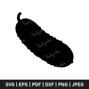Concombre SVG, Silhouette de concombre, Clipart de concombre, PNG, vecteur, SVG de légume, cornichons Svg, jardin, fichier coupé, Svg de concombre kawaii
