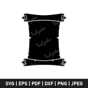 Old Scroll Paper Svg, Vintage Scroll Silhouette, Parchment Clipart, Antique Paper Png,scroll Banner Svg Cut File for Cricut,digital Download