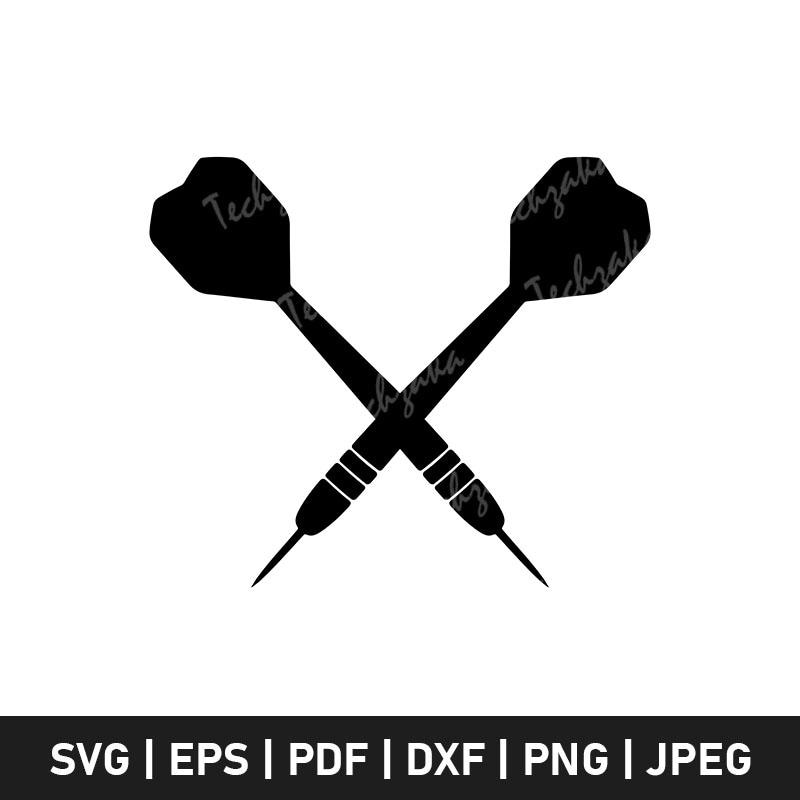 Crossed Darts Svg, Darts Silhouette, Dartboard Svg Cut File, Pub