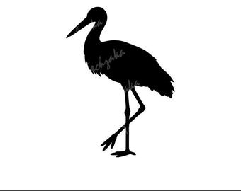 Stork Svg File, Stork Silhouette, Stork Png, Stork Vector, Stork Dxf, Bird Cut File for Cricut and Sublimation, Digital Download