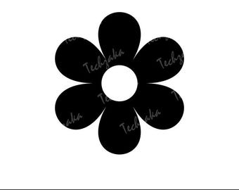 Hippie Flower Svg, Retro Daisy Svg, 70s Flower Power Svg, Groovy Floral Clipart, Boho Flower Cut File, Peace Svg Png for Cricut