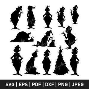 Grinch SVG Bundle, Grinch Silhouette, Christmas Grinch SVG, Grinch Face SVG, Grinch Cut File, Grinch Clipart, Cricut Files, Digital Download