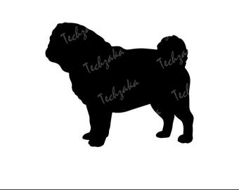 Pug Dog Svg, Cute Pug Silhouette Svg, Funny Dog Face Clipart, Pug Png, Pet Lover Svg Cut File for Cricut, Digital Download