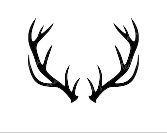 Hjorthorn SVG-fil, hornsilhuett, jaktclipart, horn PNG, rustik skogsmark SVG-klippfil, hjorthorn Cricut-design, skogsdjur