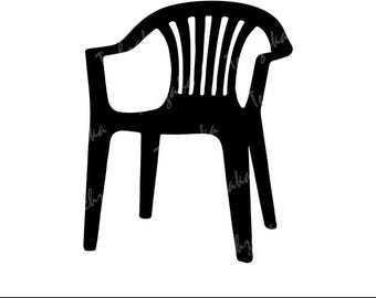 Plastic Chair SVG, Chair Silhouette, Chair Clipart, Patio Chair SVG, Lawn Chair SVG, Garden Chair Svg, Modern Chair Svg, Digital Download