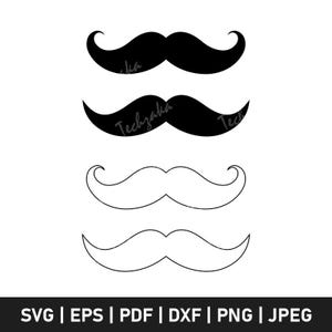 Moustache SVG File, Moustache Outline, Moustache Clipart, Moustache PNG for Cricut & Sublimation, Instant Download, Movember Mustache Art