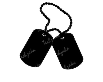 Dog Tags Svg, Dog Tags Silhouette, Military Dog Tag Clipart, Pet ID Tag Svg, Dog Tag Png, Dog Tag Vector, Digital Download for Cricut &Laser