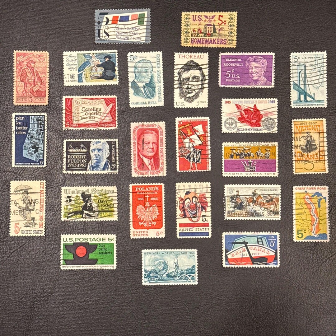 Lot of 25 Cool Vibrant Vintage Used Stamps From the 1960s - Etsy