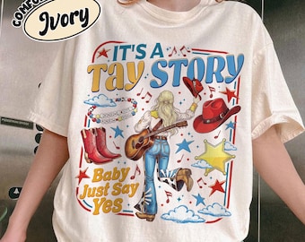 Cowgirl Tay Story Baby Just Say Yes Shirt Comfort Colors, Ikiiky Western Music Movie Tshirt, Toy Stories 2026 Tee Gift