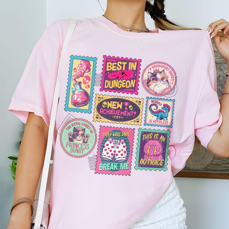 Dungeon Crawler Carl Stamps Sweatshirt, New Achievement TShirt, Princess Donut Mongo Tee, Sci-Fi Book Lover, Booktok Fantasy Book Shirt image 4