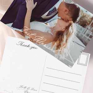 Hochzeit Danke Postkarte | Bearbeitbare digitale Einladung | Sofortdownload | Hochzeit Dankeschön-Karte | Brautdusche