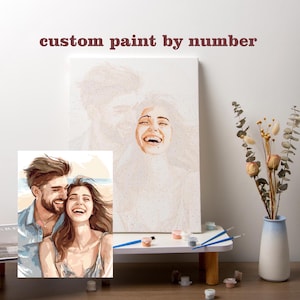 Kit di pittura personalizzata con i numeri, pittura fai da te con i numeri, pittura su tela personalizzata, numero, ritratto di cane personalizzato, regalo per la festa della mamma, anniversario