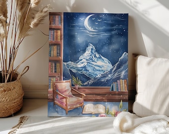Malen nach Zahlen Kit für Erwachsene Leseratte Geschenk Nachtgericht Buch DIY Farbe Malen nach Zahlen Buchliebhaber Druck Wandkunst Leseratte
