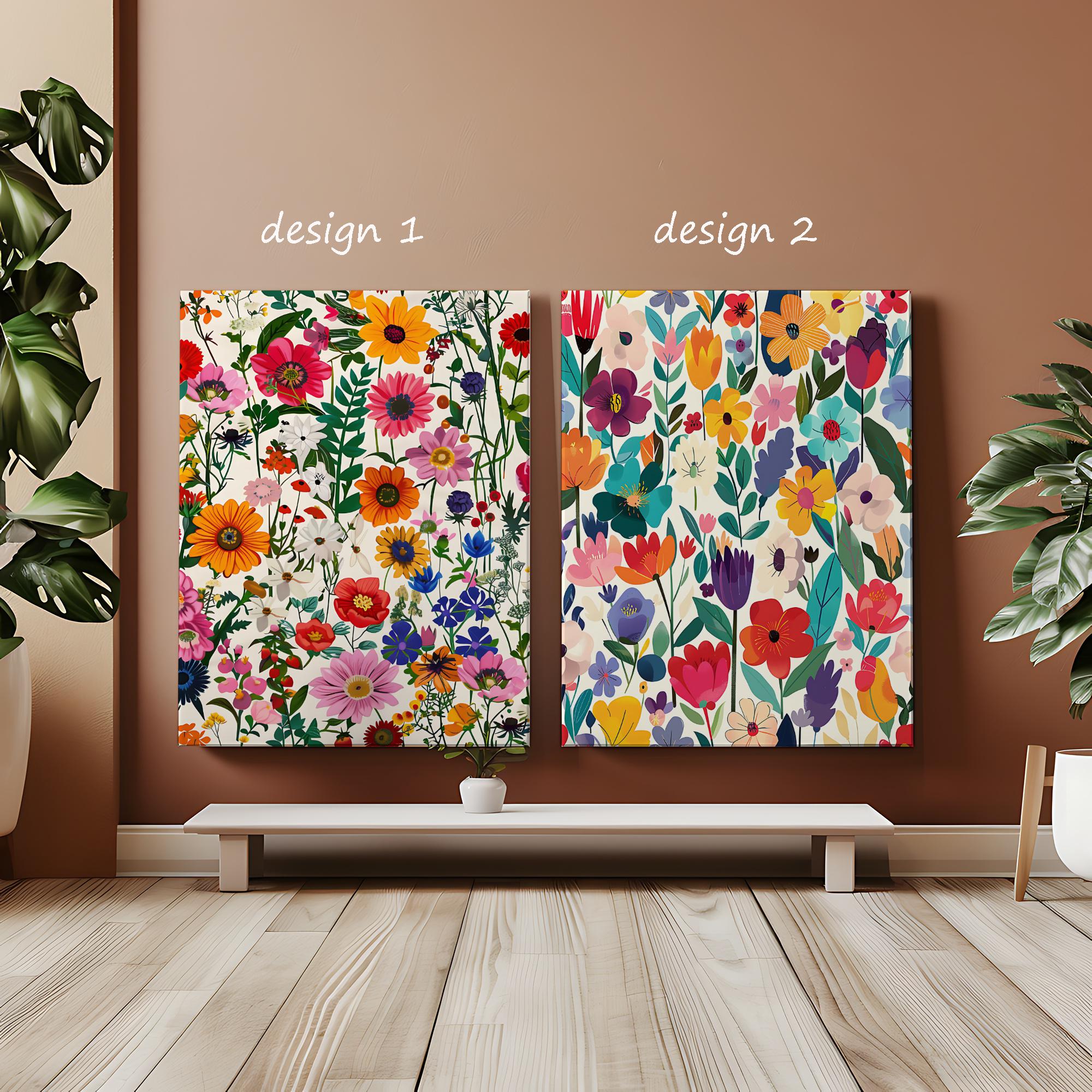 Colorful Wildflower Paint by Number Abstract Flower Acrylic Paint by Numbers Boho Floral Botanical Wall Art Canvas Color Paint Number Kit