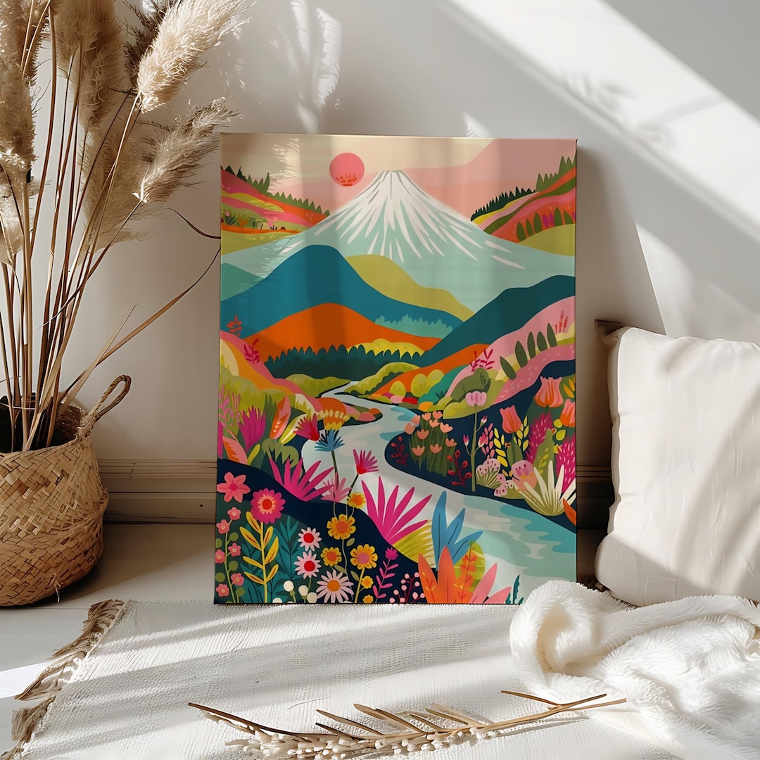 Mountain Wildflower Lake Landscape Paint by Number Kit for Adults ...