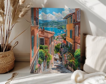 Colorful Sea View Coastal Scenery Paint by Number Kit Neutral Wall Art Landscape DIY Color Paint by Numbers Seascape Beach Home Decor