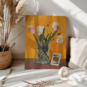 Vaso floreale, poker, moderno, pittura con i numeri, carte da gioco, fai da te, colore, pittura con i numeri, cocktail, carrello bar minimalista, arte murale, regalo, arredamento per la casa